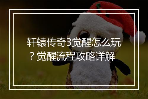 轩辕传奇3觉醒怎么玩？觉醒流程攻略详解
