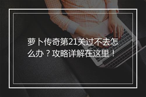 萝卜传奇第21关过不去怎么办？攻略详解在这里！