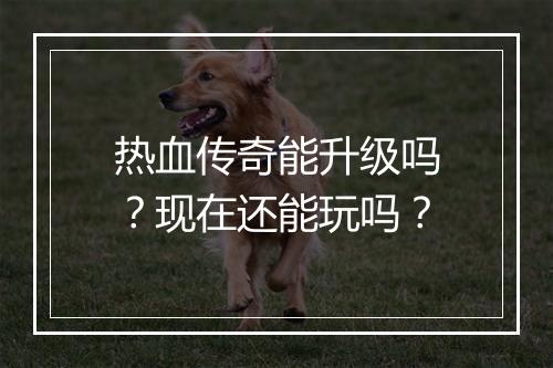 热血传奇能升级吗？现在还能玩吗？