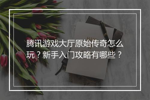腾讯游戏大厅原始传奇怎么玩？新手入门攻略有哪些？