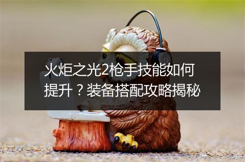火炬之光2枪手技能如何提升？装备搭配攻略揭秘