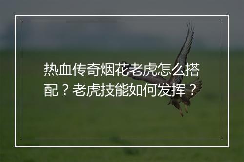 热血传奇烟花老虎怎么搭配？老虎技能如何发挥？