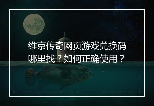 维京传奇网页游戏兑换码哪里找？如何正确使用？