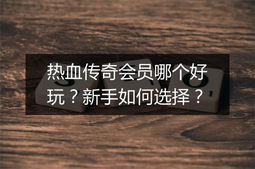 热血传奇会员哪个好玩？新手如何选择？