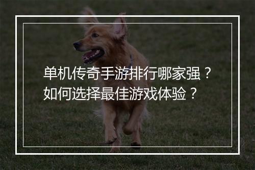 单机传奇手游排行哪家强？如何选择最佳游戏体验？
