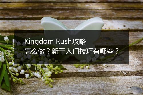 Kingdom Rush攻略怎么做？新手入门技巧有哪些？