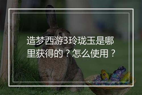 造梦西游3玲珑玉是哪里获得的？怎么使用？
