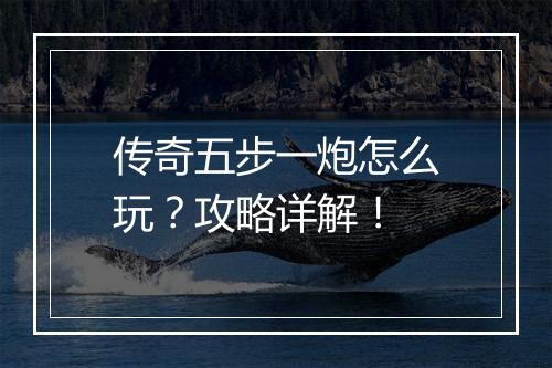 传奇五步一炮怎么玩？攻略详解！