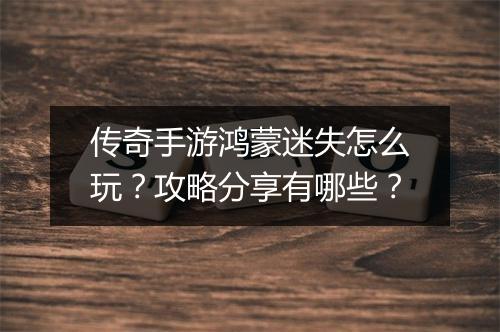传奇手游鸿蒙迷失怎么玩？攻略分享有哪些？