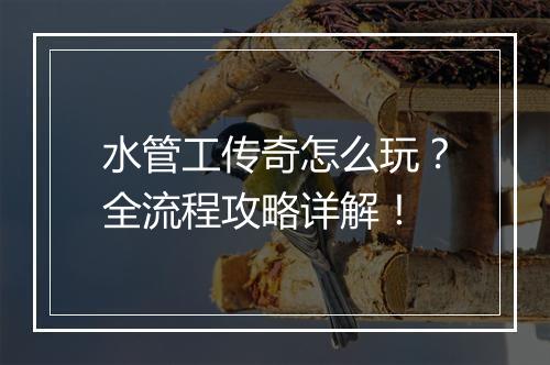 水管工传奇怎么玩？全流程攻略详解！