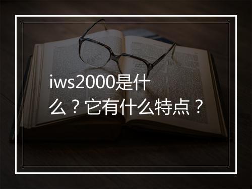 iws2000是什么？它有什么特点？