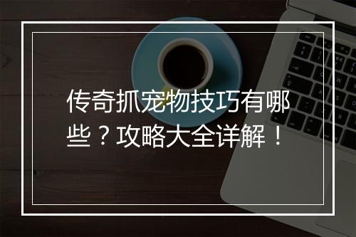 传奇抓宠物技巧有哪些？攻略大全详解！