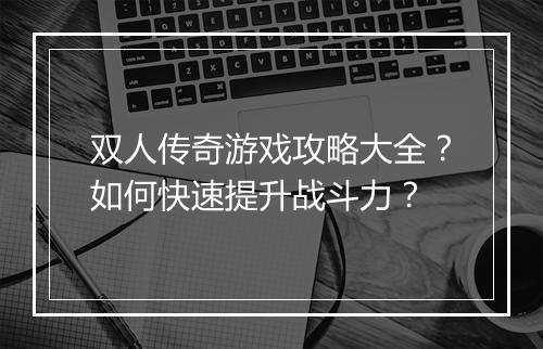 双人传奇游戏攻略大全？如何快速提升战斗力？