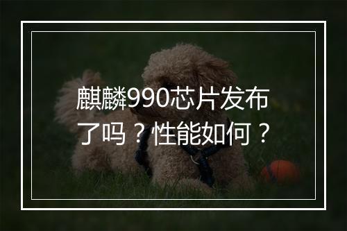 麒麟990芯片发布了吗？性能如何？