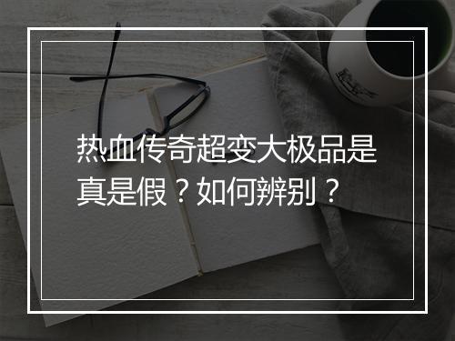 热血传奇超变大极品是真是假？如何辨别？