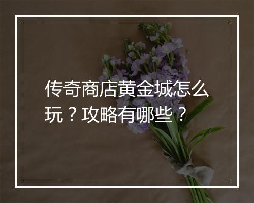 传奇商店黄金城怎么玩？攻略有哪些？