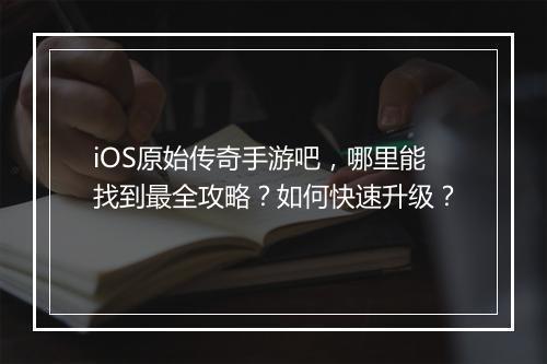 iOS原始传奇手游吧，哪里能找到最全攻略？如何快速升级？