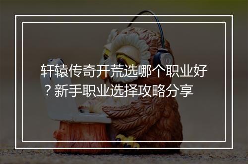 轩辕传奇开荒选哪个职业好？新手职业选择攻略分享