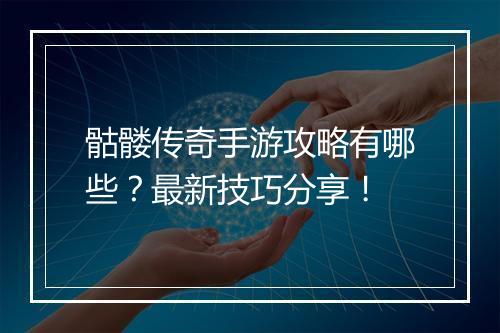 骷髅传奇手游攻略有哪些？最新技巧分享！
