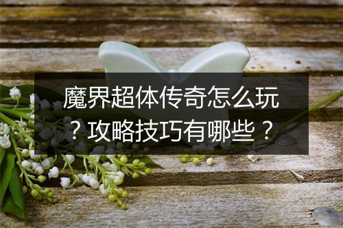 魔界超体传奇怎么玩？攻略技巧有哪些？