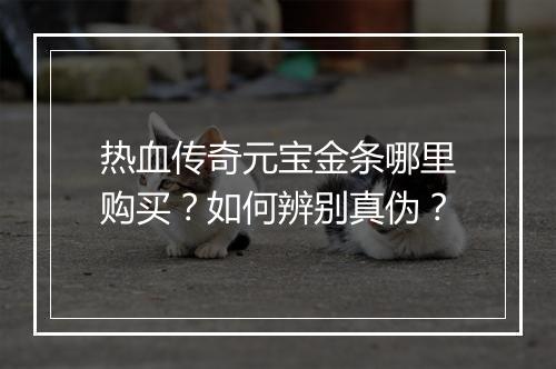 热血传奇元宝金条哪里购买？如何辨别真伪？