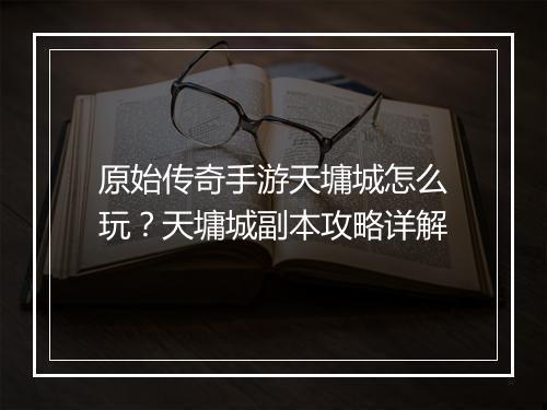 原始传奇手游天墉城怎么玩？天墉城副本攻略详解