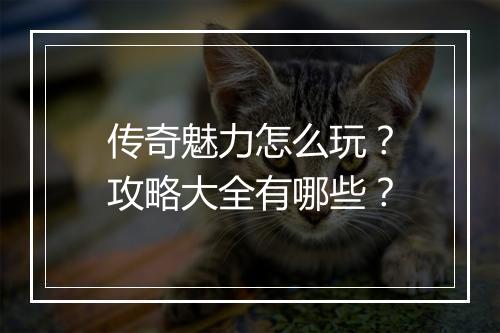 传奇魅力怎么玩？攻略大全有哪些？