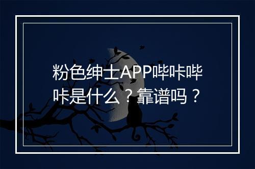 粉色绅士APP哔咔哔咔是什么？靠谱吗？