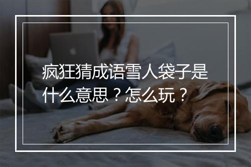 疯狂猜成语雪人袋子是什么意思？怎么玩？