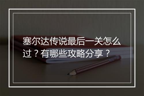 塞尔达传说最后一关怎么过？有哪些攻略分享？