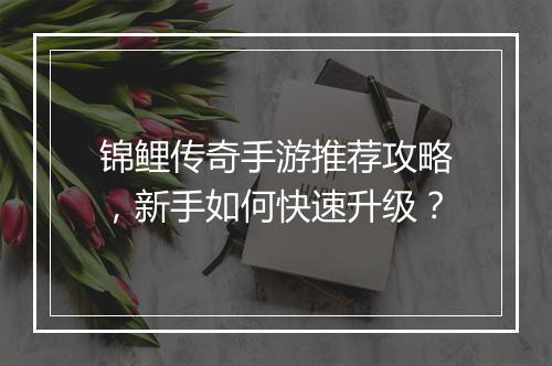 锦鲤传奇手游推荐攻略，新手如何快速升级？