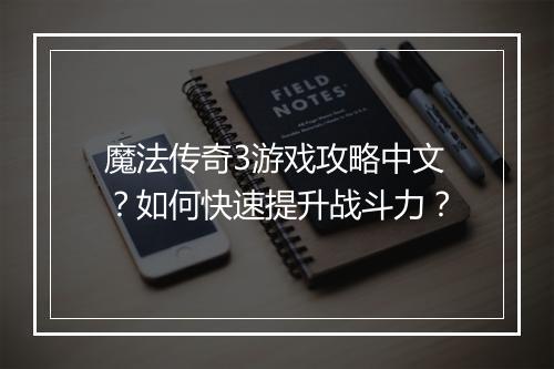 魔法传奇3游戏攻略中文？如何快速提升战斗力？