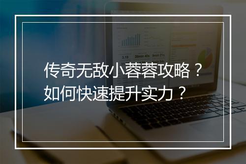传奇无敌小蓉蓉攻略？如何快速提升实力？