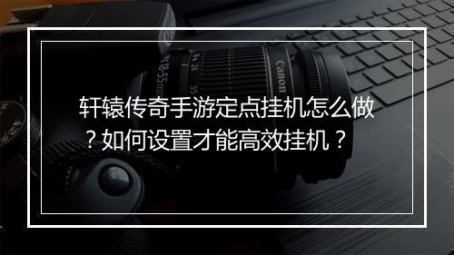 轩辕传奇手游定点挂机怎么做？如何设置才能高效挂机？