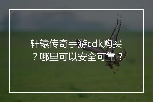 轩辕传奇手游cdk购买？哪里可以安全可靠？