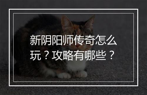 新阴阳师传奇怎么玩？攻略有哪些？