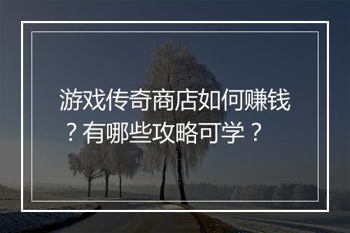 游戏传奇商店如何赚钱？有哪些攻略可学？