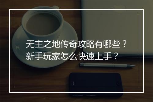 无主之地传奇攻略有哪些？新手玩家怎么快速上手？