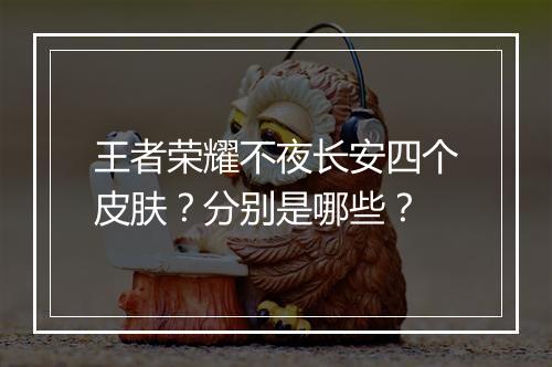 王者荣耀不夜长安四个皮肤？分别是哪些？