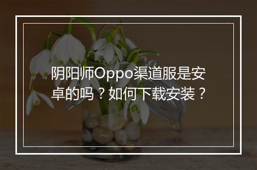 阴阳师Oppo渠道服是安卓的吗？如何下载安装？