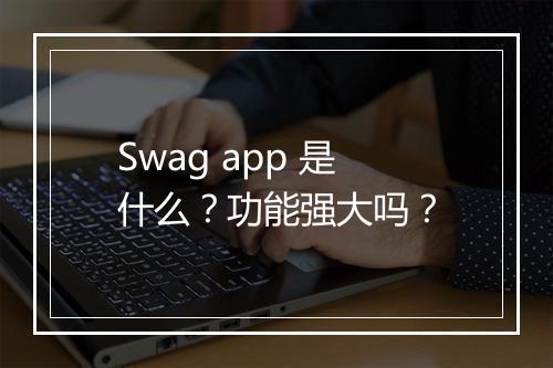 Swag app 是什么？功能强大吗？