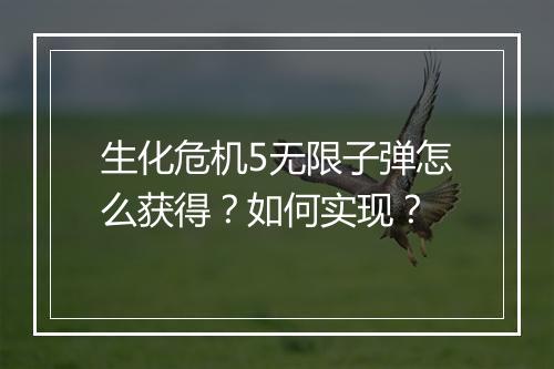 生化危机5无限子弹怎么获得？如何实现？