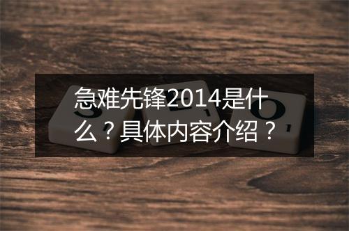 急难先锋2014是什么？具体内容介绍？