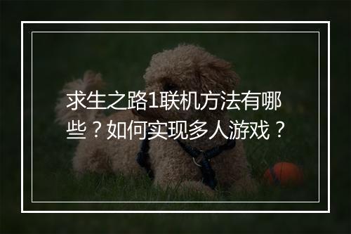 求生之路1联机方法有哪些？如何实现多人游戏？