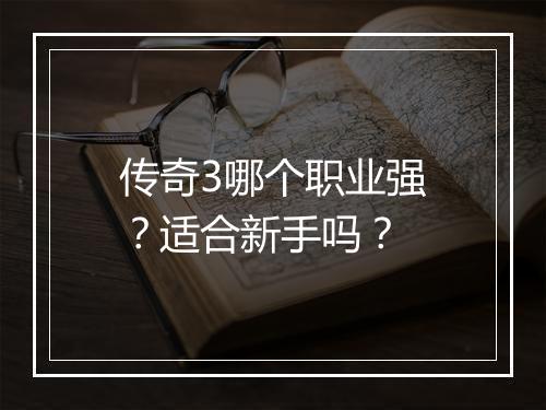 传奇3哪个职业强？适合新手吗？