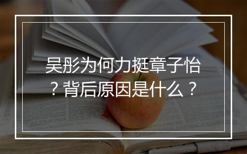 吴彤为何力挺章子怡？背后原因是什么？