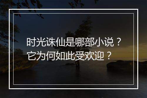 时光诛仙是哪部小说？它为何如此受欢迎？