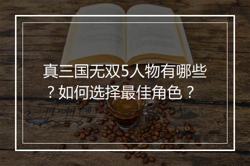 真三国无双5人物有哪些？如何选择最佳角色？