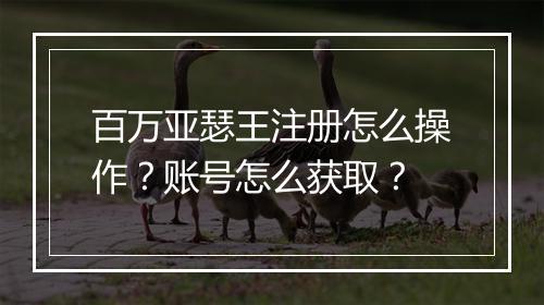 百万亚瑟王注册怎么操作？账号怎么获取？