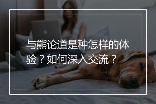 与熊论道是种怎样的体验？如何深入交流？